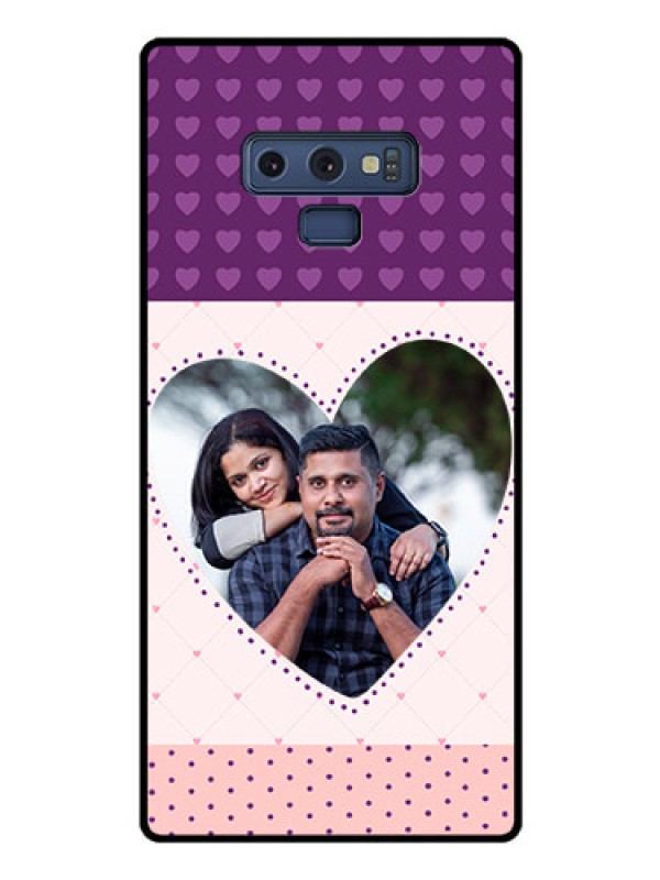 Custom Galaxy Note 9 Custom Glass Phone Case  - Violet Love Dots Design
