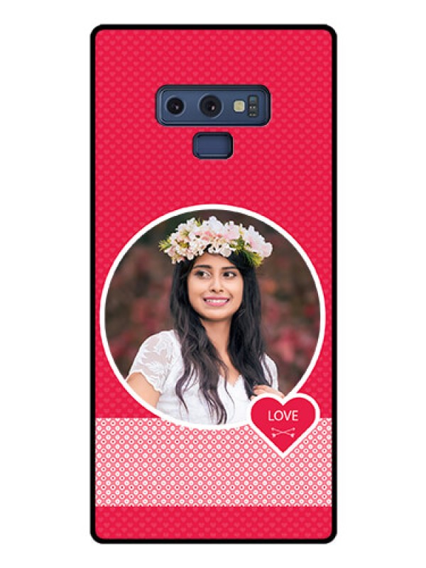 Custom Galaxy Note 9 Personalised Glass Phone Case  - Pink Pattern Design