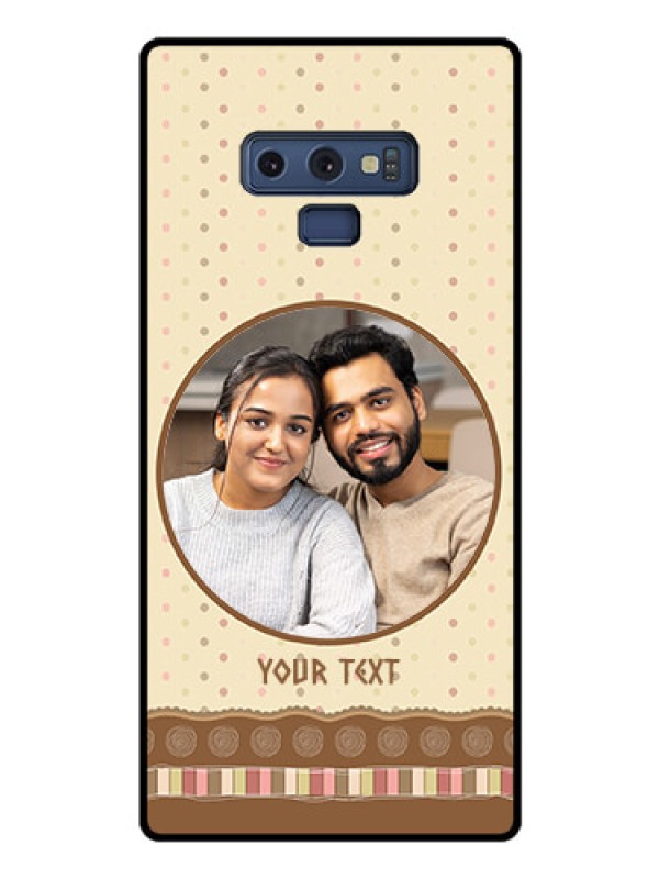 Custom Galaxy Note 9 Custom Glass Mobile Case  - Brown Dotted Mobile Case Design