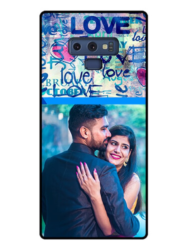 Custom Galaxy Note 9 Custom Glass Mobile Case  - Colorful Love Design