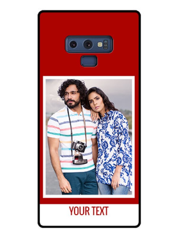 Custom Galaxy Note 9 Personalized Glass Phone Case  - Simple Red Color Design