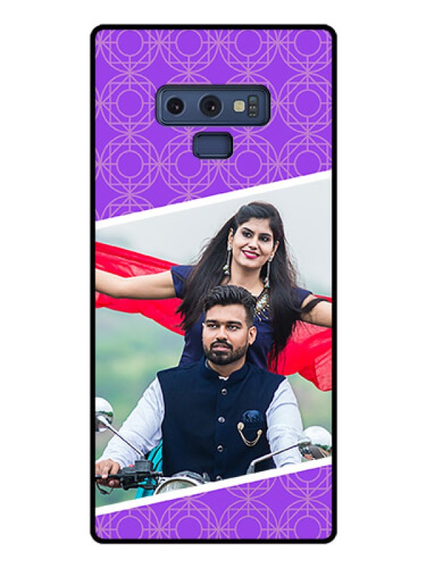 Custom Galaxy Note 9 Custom Glass Phone Case  - Violet Pattern Design