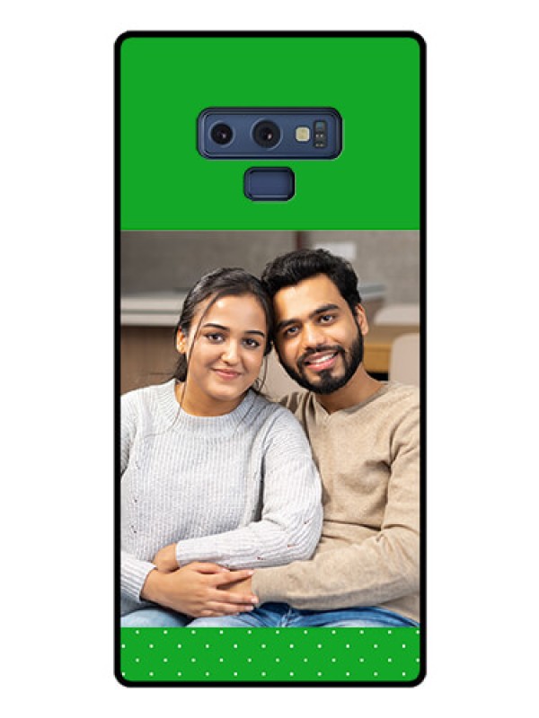 Custom Galaxy Note 9 Personalized Glass Phone Case  - Green Pattern Design