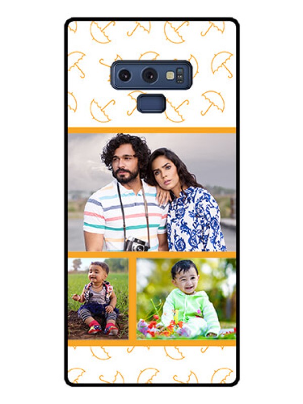Custom Galaxy Note 9 Custom Glass Mobile Case  - Yellow Pattern Design
