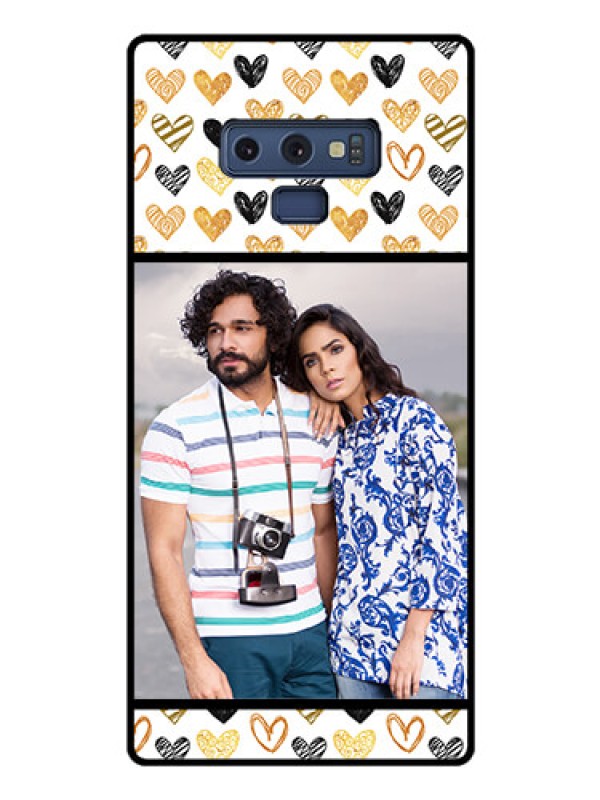 Custom Galaxy Note 9 Photo Printing on Glass Case  - Love Symbol Design