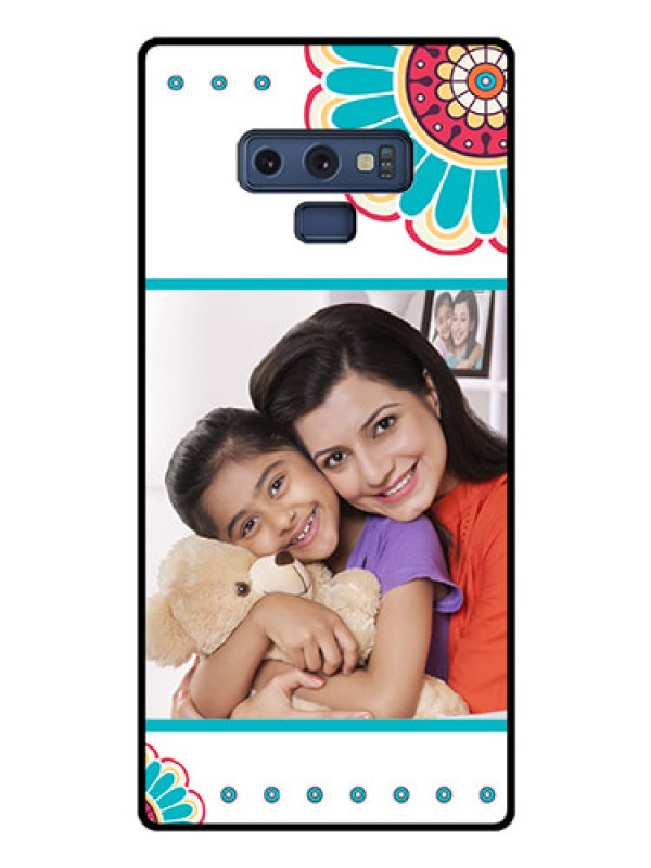 Custom Galaxy Note 9 Custom Glass Phone Case  - Flower Design