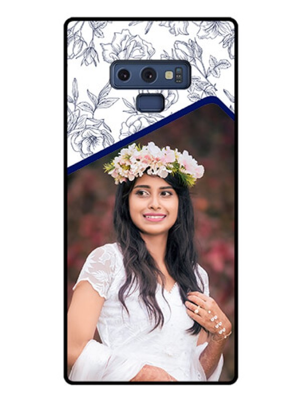 Custom Galaxy Note 9 Personalized Glass Phone Case  - Premium Floral Design