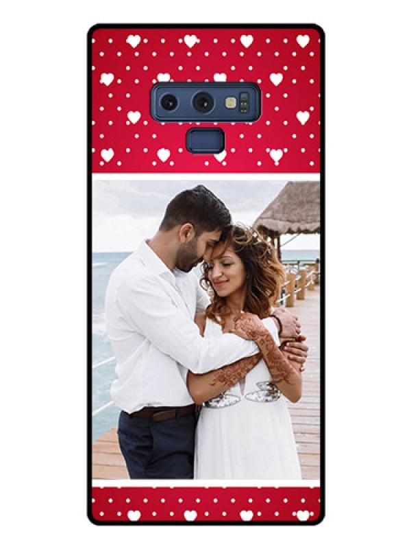 Custom Galaxy Note 9 Photo Printing on Glass Case  - Hearts Mobile Case Design