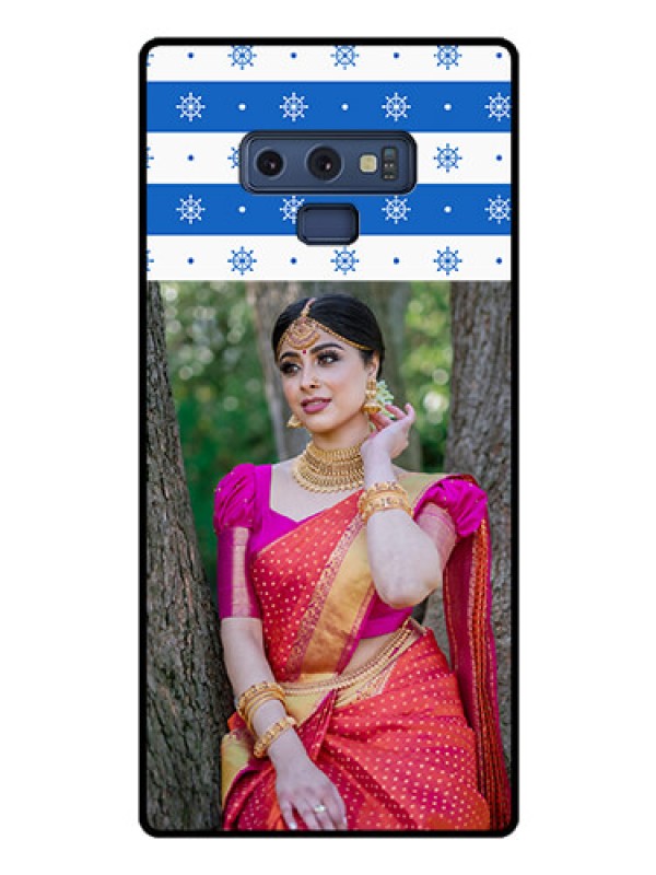 Custom Galaxy Note 9 Photo Printing on Glass Case  - Snow Pattern Design