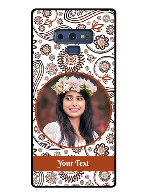 Custom Galaxy Note 9 Custom Glass Mobile Case  - Abstract Floral Design 