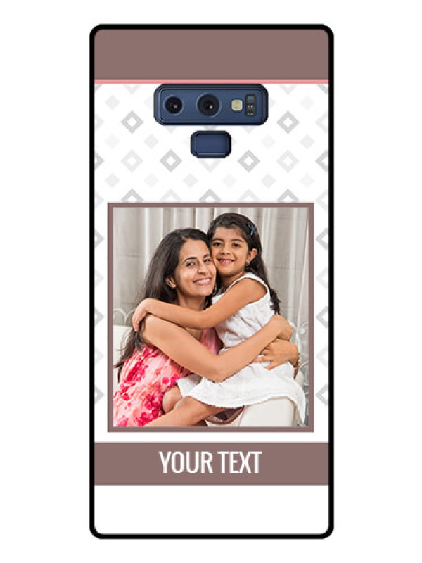Custom Galaxy Note 9 Photo Printing on Glass Case  - Simple Diamond Design