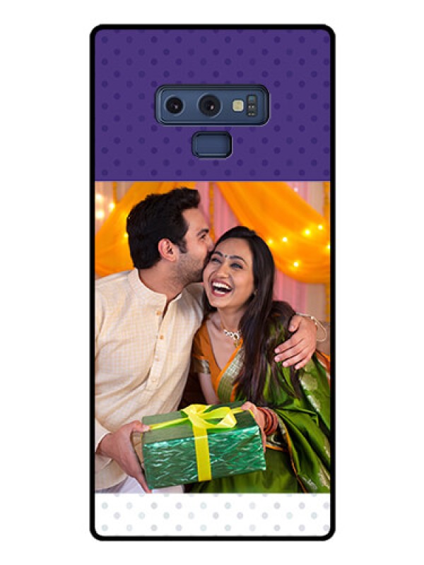 Custom Galaxy Note 9 Personalized Glass Phone Case  - Violet Pattern Design