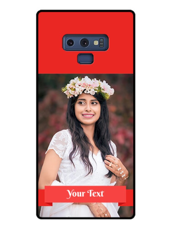Custom Galaxy Note 9 Custom Glass Phone Case  - Simple Red Color Design