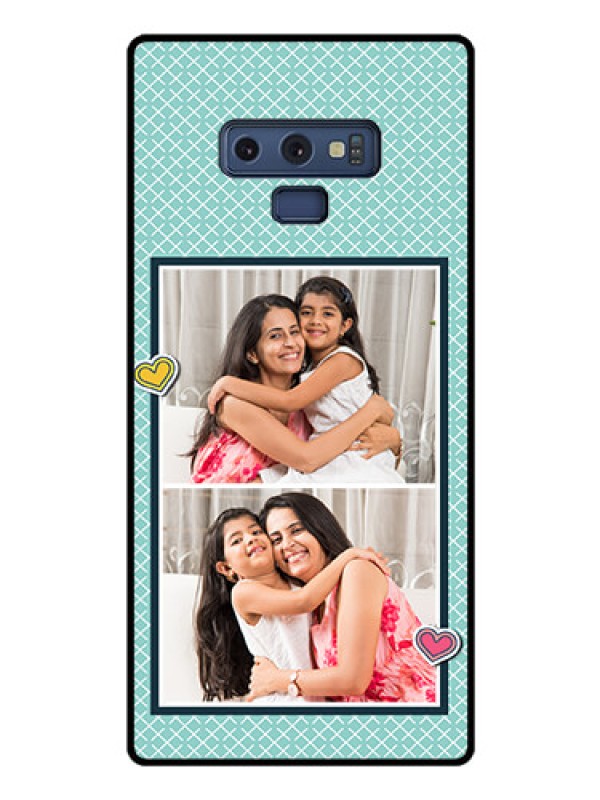 Custom Galaxy Note 9 Custom Glass Phone Case  - 2 Image Holder with Pattern Design