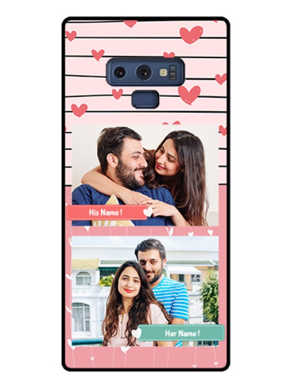 Custom Galaxy Note 9 Custom Glass Mobile Case  - Photo with Heart Design