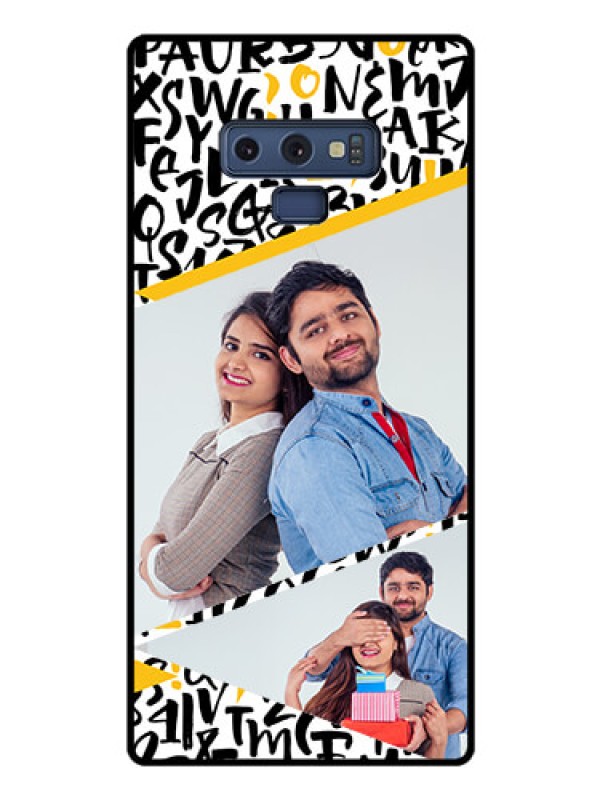 Custom Galaxy Note 9 Custom Glass Mobile Case  - Letters Pattern Design