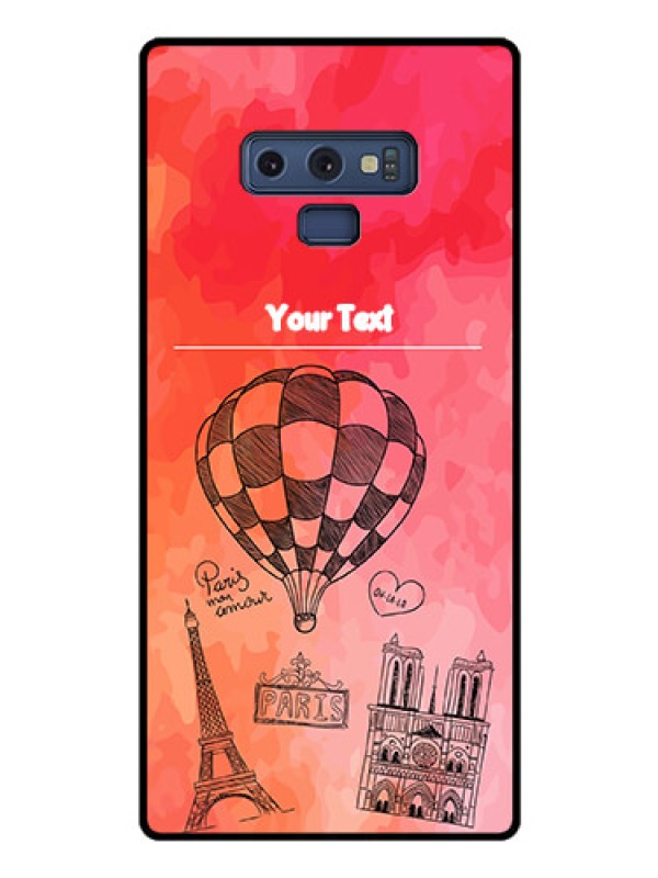 Custom Galaxy Note 9 Custom Glass Phone Case  - Paris Theme Design