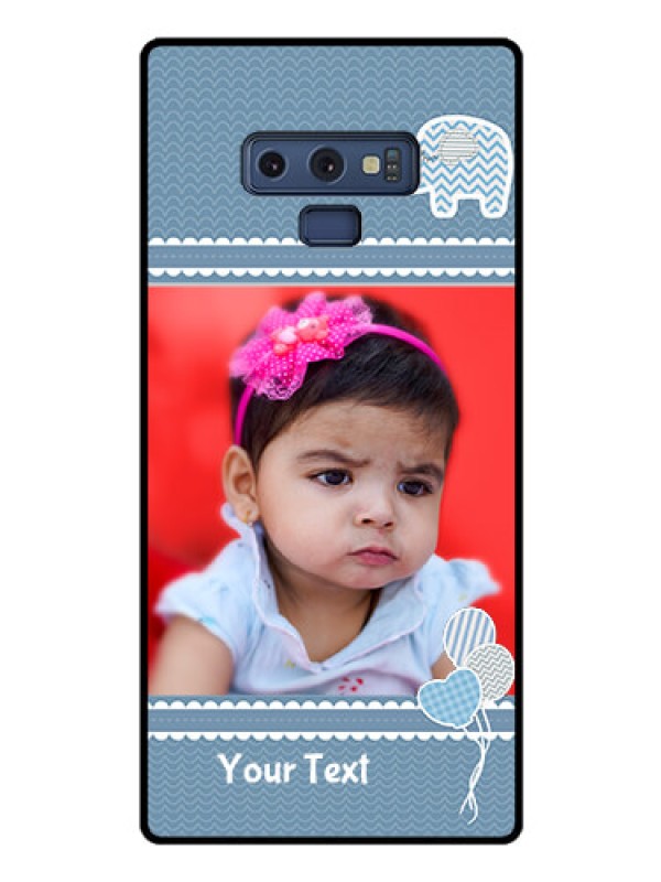 Custom Galaxy Note 9 Photo Printing on Glass Case  - with Kids Pattern Design