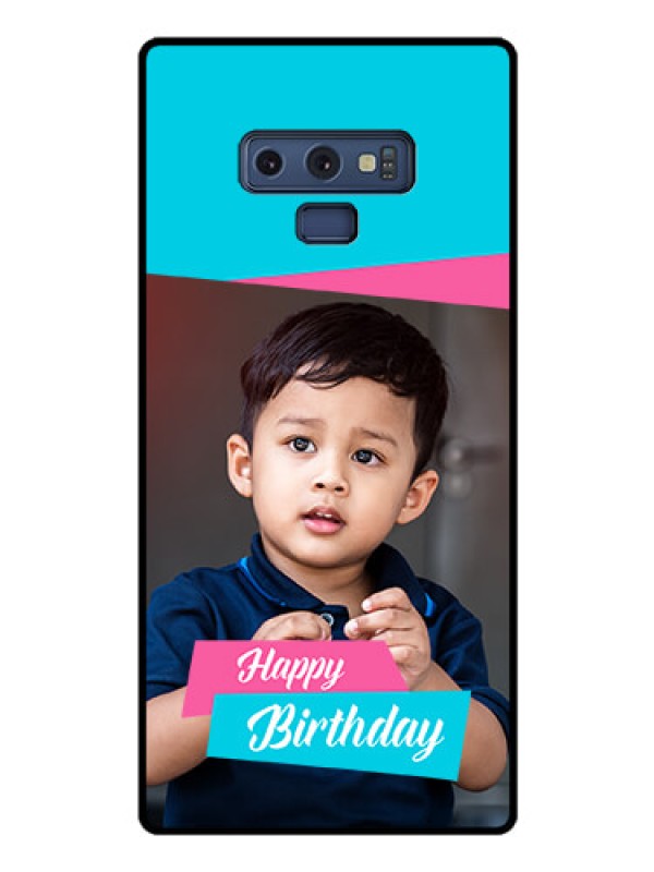 Custom Galaxy Note 9 Personalized Glass Phone Case  - Image Holder with 2 Color Design
