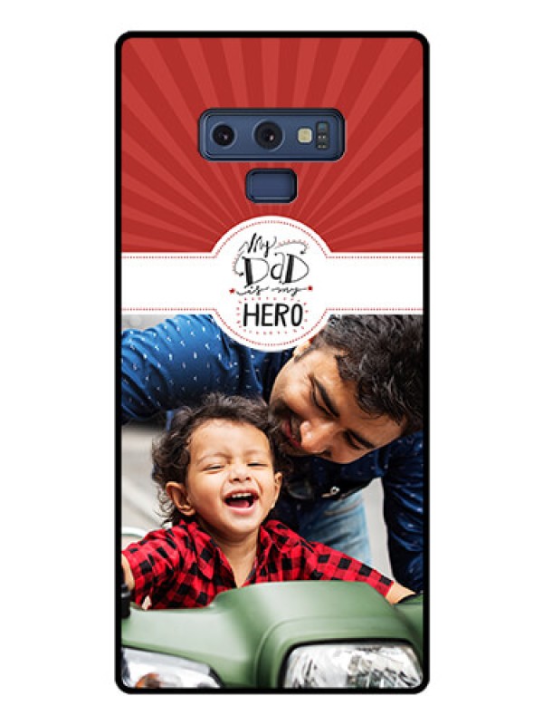 Custom Galaxy Note 9 Photo Printing on Glass Case  - My Dad Hero Design