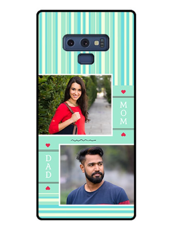 Custom Galaxy Note 9 Custom Glass Phone Case  - Mom & Dad Pic Design