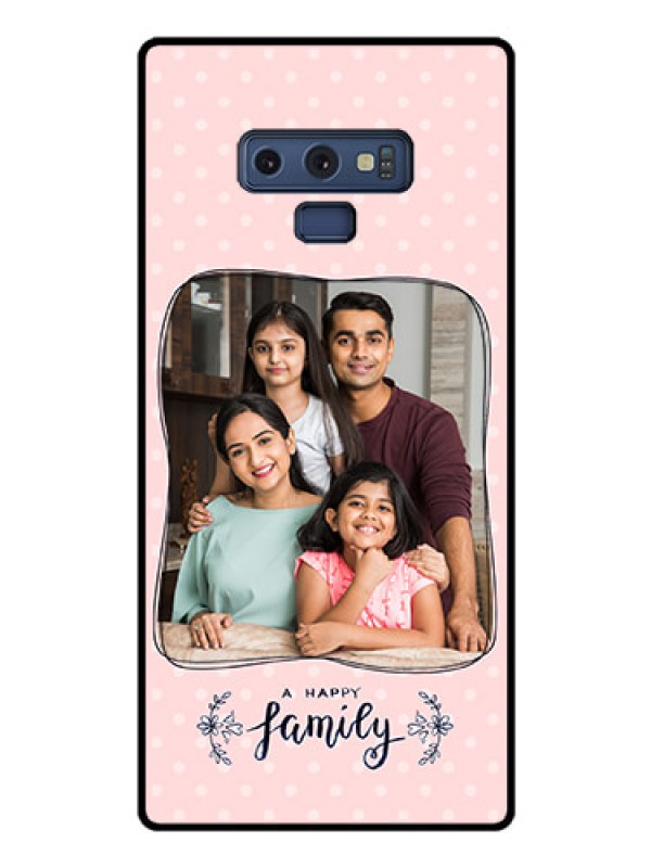 Custom Galaxy Note 9 Custom Glass Phone Case  - Family with Dots Design