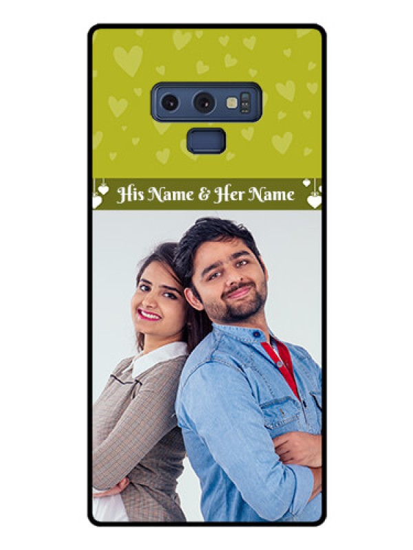 Custom Galaxy Note 9 Custom Glass Phone Case  - You & Me Heart Design
