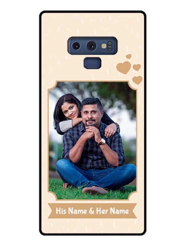 Custom Galaxy Note 9 Custom Glass Phone Case  - with confetti love design 