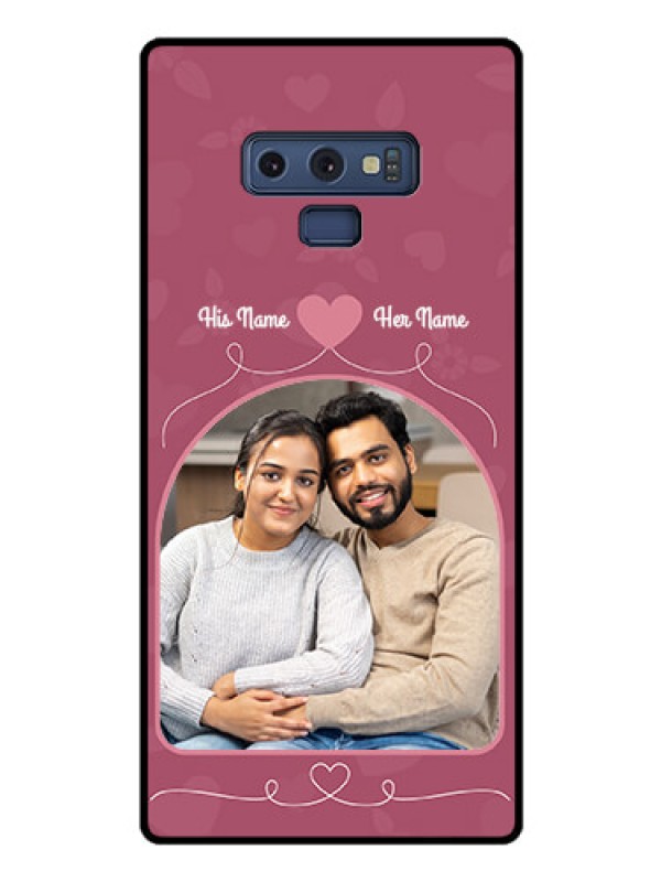 Custom Galaxy Note 9 Photo Printing on Glass Case  - Love Floral Design