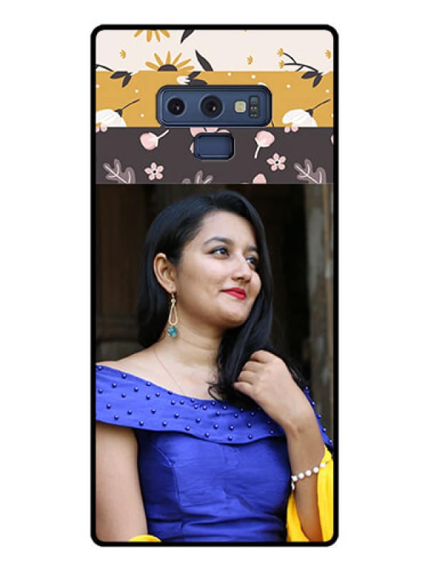 Custom Galaxy Note 9 Custom Glass Phone Case  - Stylish Floral Design