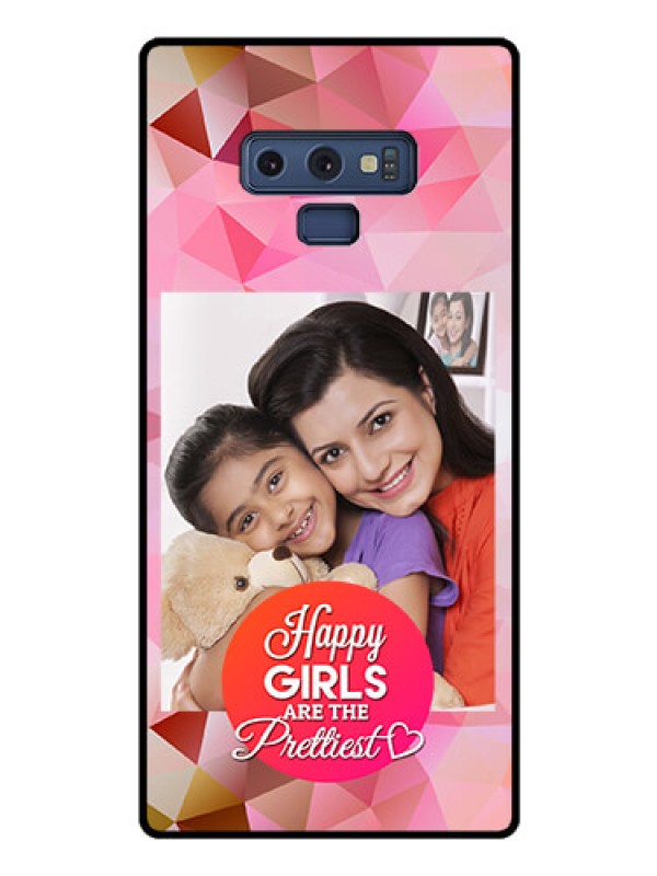 Custom Galaxy Note 9 Photo Printing on Glass Case  - Abstract Triangle Design