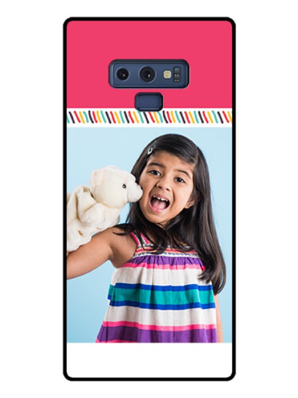 Custom Galaxy Note 9 Personalized Glass Phone Case  - Line art design