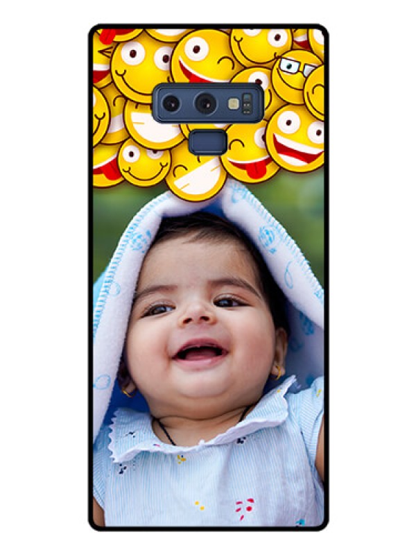 Custom Galaxy Note 9 Custom Glass Mobile Case  - with Smiley Emoji Design