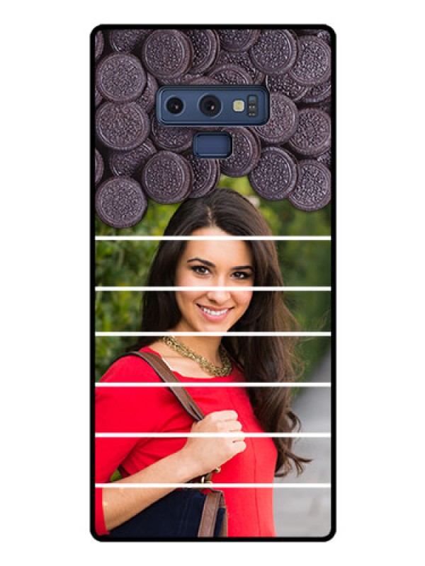 Custom Galaxy Note 9 Custom Glass Phone Case  - with Oreo Biscuit Design
