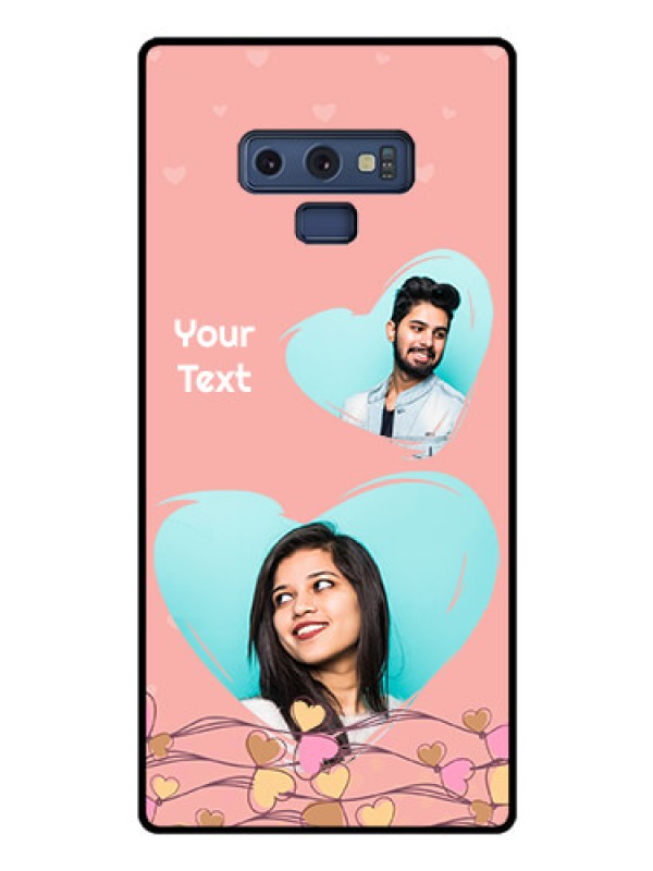 Custom Galaxy Note 9 Custom Glass Mobile Case  - Love Doodle Design