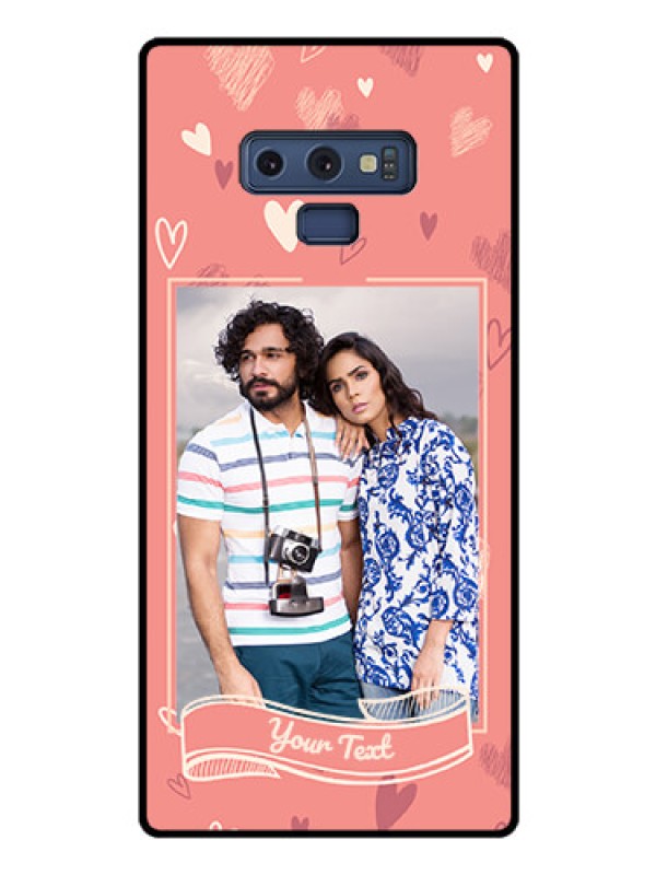Custom Galaxy Note 9 Custom Glass Phone Case  - Love doodle art Design