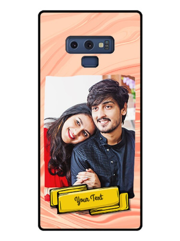 Custom Galaxy Note 9 Personalized Glass Phone Case  - Marble Texture Design