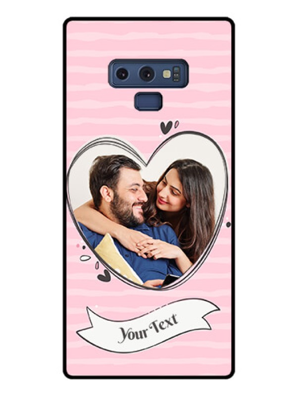 Custom Galaxy Note 9 Custom Glass Phone Case  - Vintage Heart Design
