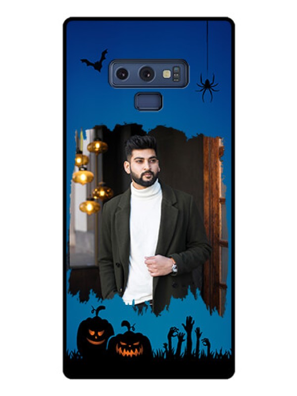 Custom Galaxy Note 9 Photo Printing on Glass Case  - with pro Halloween design 