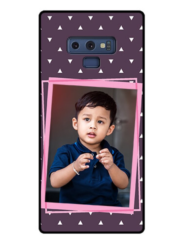 Custom Galaxy Note 9 Custom Glass Mobile Case  - Triangle Pattern Dotted Design