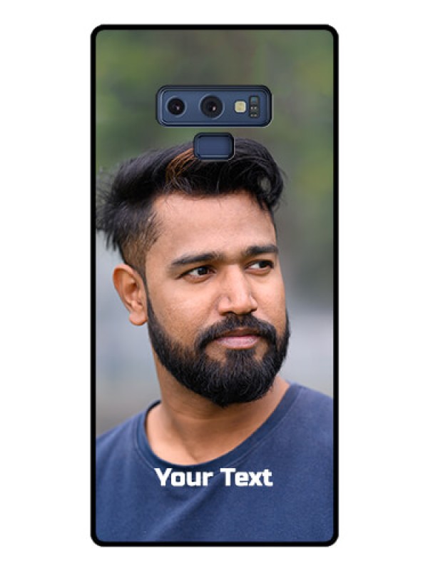 Custom Galaxy Note 9 Glass Mobile Cover: Photo with Text