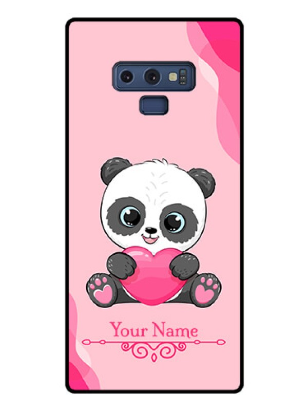 Custom Galaxy Note 9 Custom Glass Mobile Case - Cute Panda Design