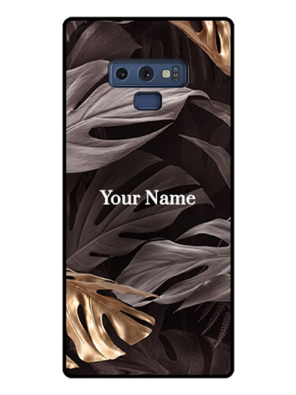 Custom Galaxy Note 9 Personalised Glass Phone Case - Wild Leaves digital paint Design