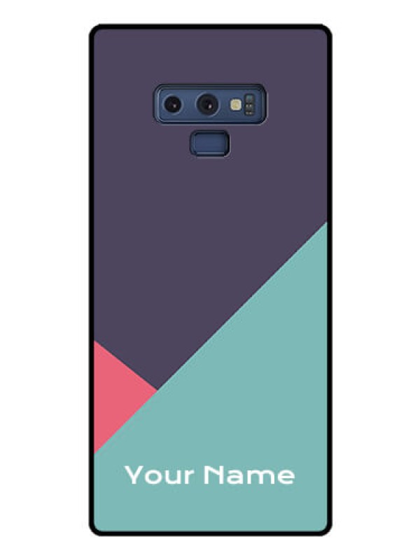 Custom Galaxy Note 9 Custom Glass Mobile Case - Tri Color abstract Design