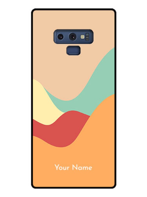 Custom Galaxy Note 9 Personalized Glass Phone Case - Ocean Waves Multi-colour Design