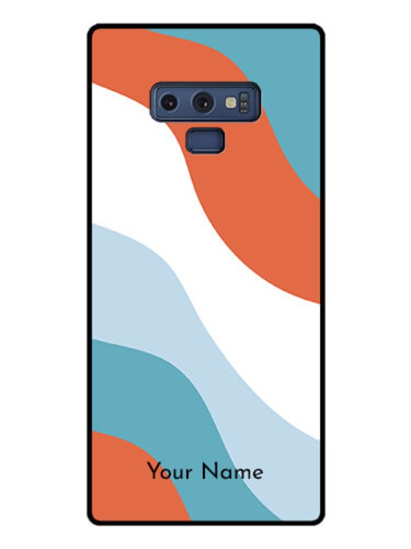 Custom Galaxy Note 9 Custom Glass Mobile Case - coloured Waves Design