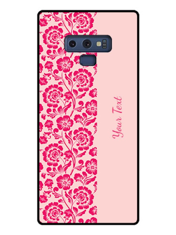 Custom Galaxy Note 9 Custom Glass Phone Case - Attractive Floral Pattern Design