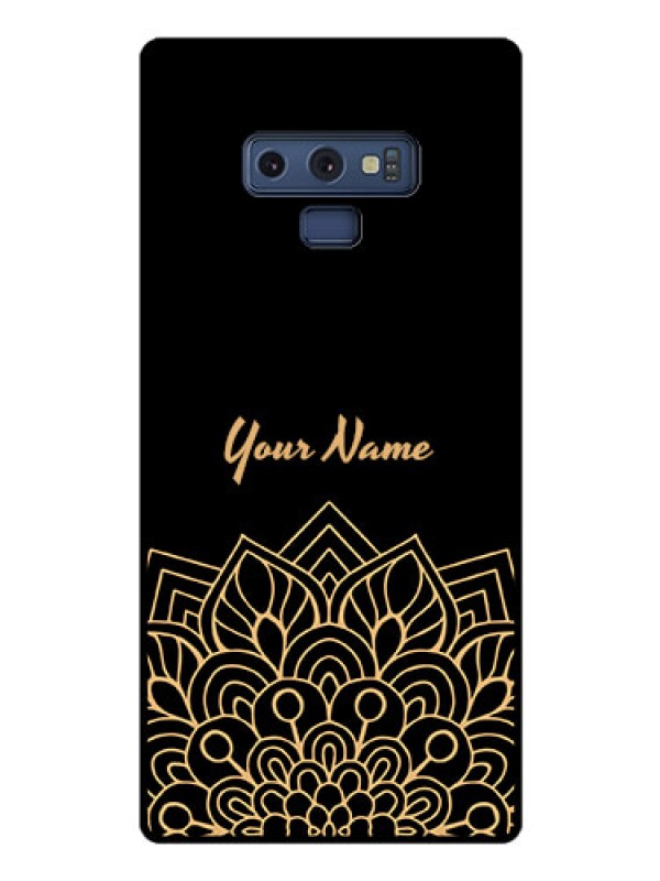 Custom Galaxy Note 9 Custom Glass Phone Case - Golden mandala Design