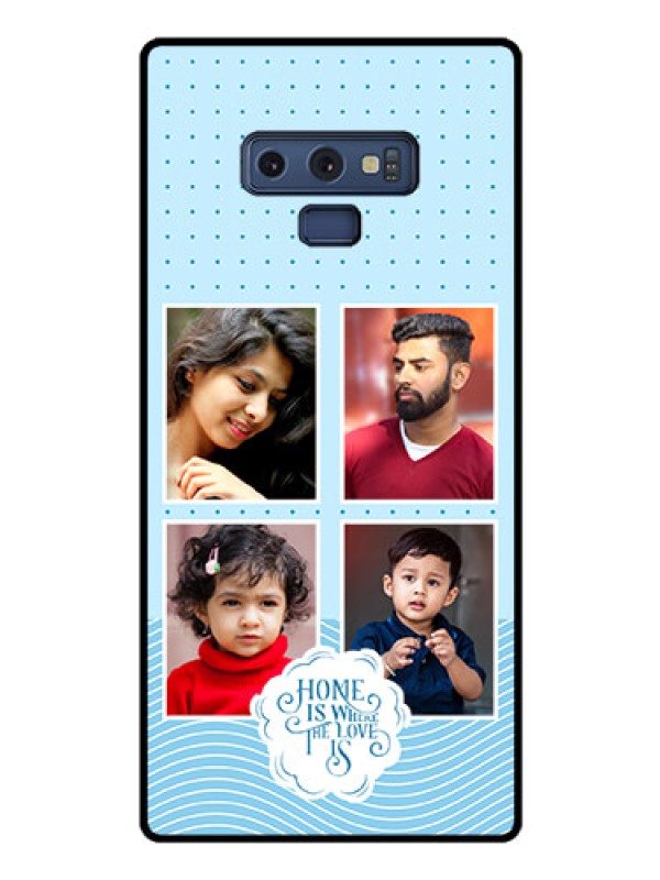 Custom Galaxy Note 9 Custom Glass Phone Case - Cute love quote with 4 pic upload Design