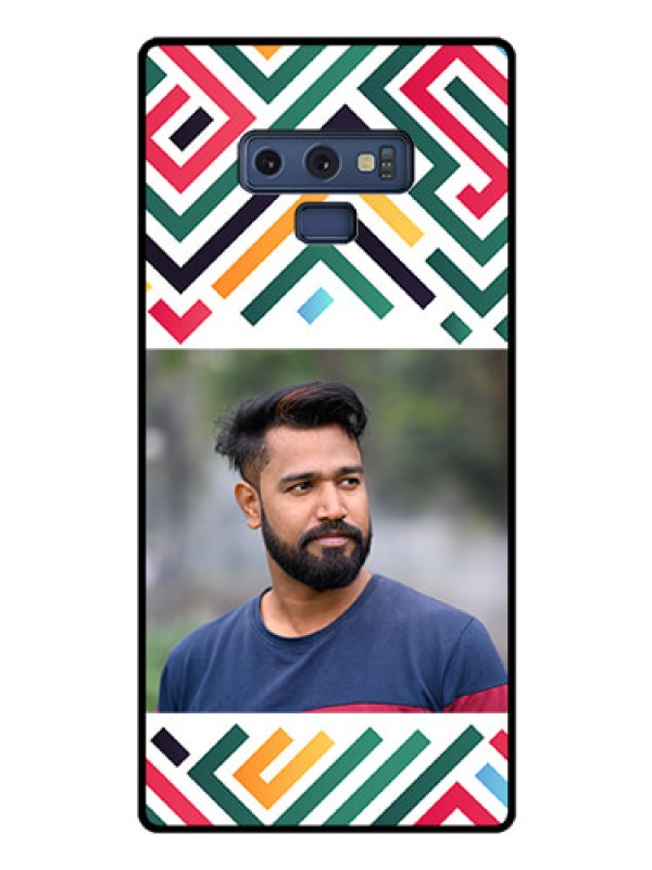 Custom Galaxy Note 9 Personalized Glass Phone Case - Colorful Maze Pattern Design